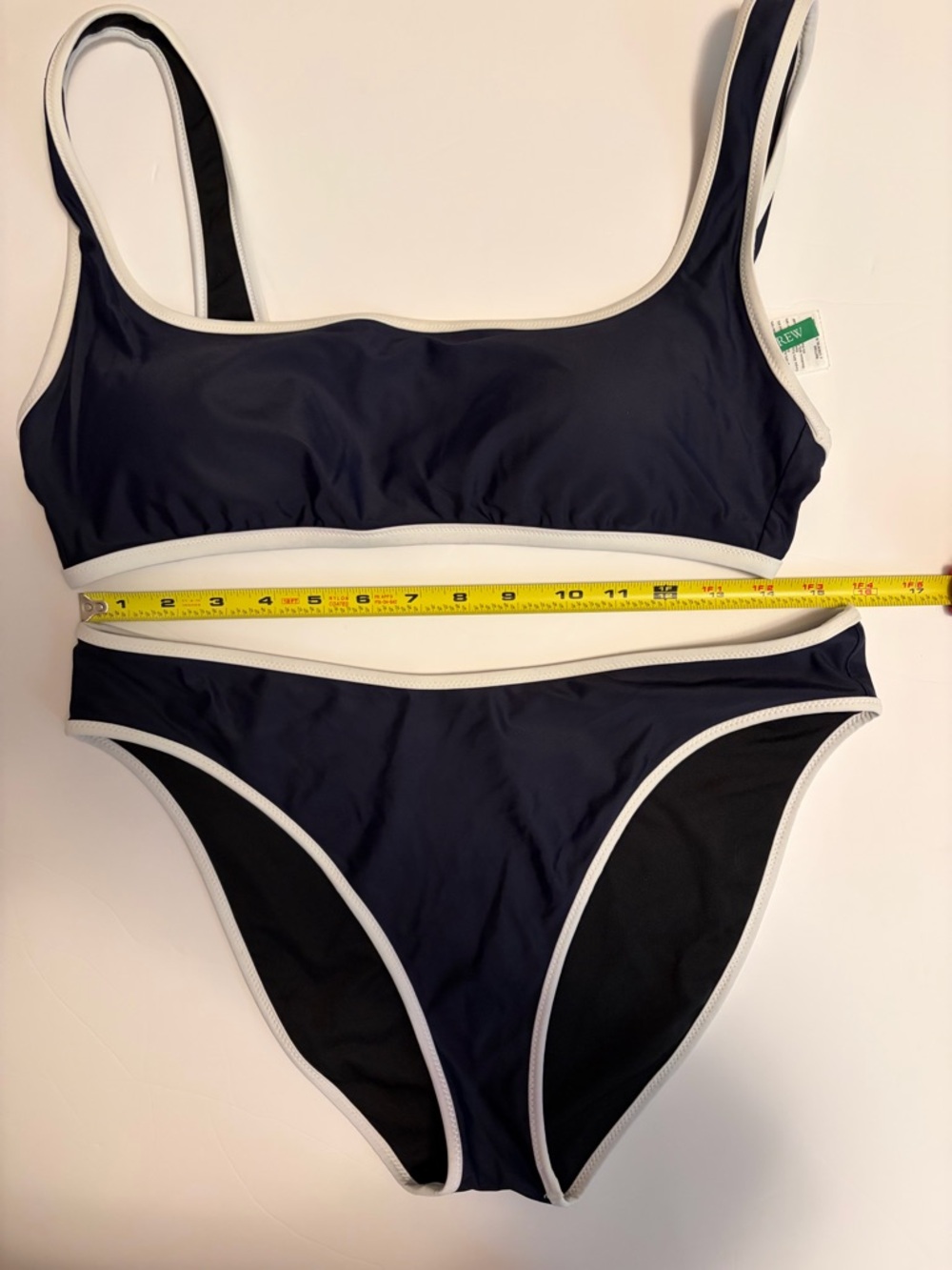 J. Crew Navy Padded Bikini with White Trim Size Large - Picture 8 of 10